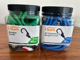 HDX Bungee Cords Set – 8 Heavy Duty Elastic Cords (36” & 48”)