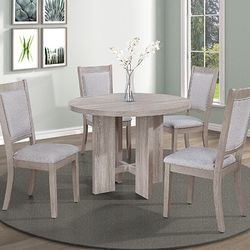 New 5 Piece Dining Set.  Padded Chairs.  Driftwood.  Free Delivery!