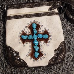 Turquoise And Leather Purse 