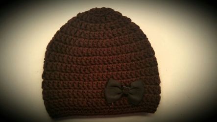 Brown crochet toddler beanie