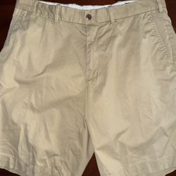 Polo Golf Ralph Lauren Shorts Mens 33 Tan Cotton Twill Stretch Chino Flat Front