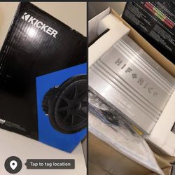 Kicker Subwoofer And Amplifier 
