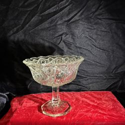 Vintage LE Smith Pressed Glass Compote