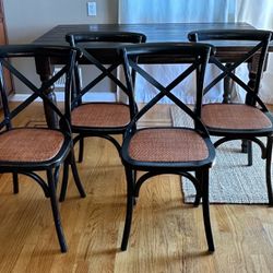 Set of 4 Classic Parisian Cross-Back Dining Chairs