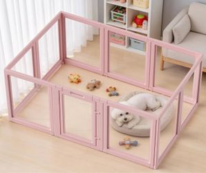 Acrylic Pet Playpen- Pink
