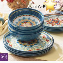 Princess House Vajilla Melamina De 12 Piezas Nuevas En Su Caja 