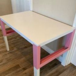 Pink and White IKEA Desk