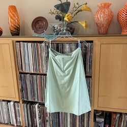 Dramatic PRICE DROP: VTG NW/OT PISTACHIO, LINED, LAMBSKIN LEATHER SKIRT, 38, by ESCADA SPORT