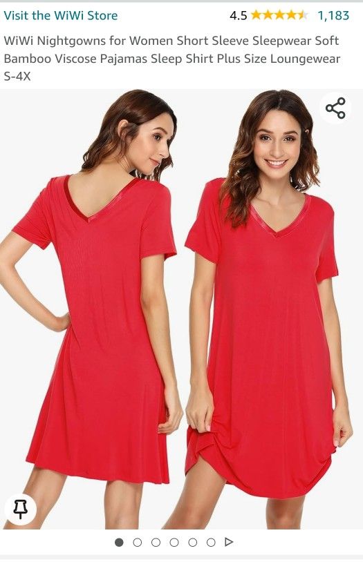 Brand New 2XL Red Pajama Nightgown 