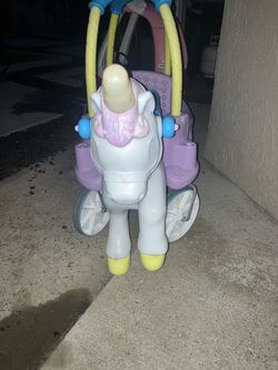 Little tikes magical unicorn carriage ride on
