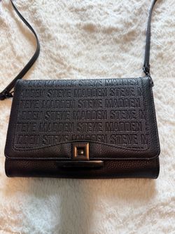 Steve Madden Black Logo Crossbody Bag