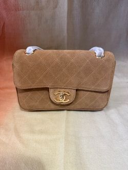 CC Maxi Mini Flap Brown Suede
