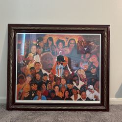 Hip Hop Culture Collage Portrait Framed Wall Art
