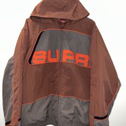 2021 Supreme S Paneled Track Jacket 'Brown Sz L