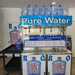 Six stage reverse osmosis commercial water machine with four faucets