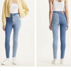 WOMENS LEVIS COLOR BLOCK HIGH RISE JEANS SIZE 28