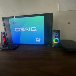 TV SPEAKERS AND DVD PLAYER