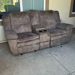Free Microfiber Reclining Loveseat 