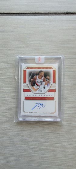 2019-20 national treasures damian lillard autograph #327 02/10