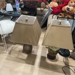 Two Beautiful Table Lamps From Pierre One, Very Good Quality, Two Different Bottoms, Just Original (NO SHIPPING) Two For $40