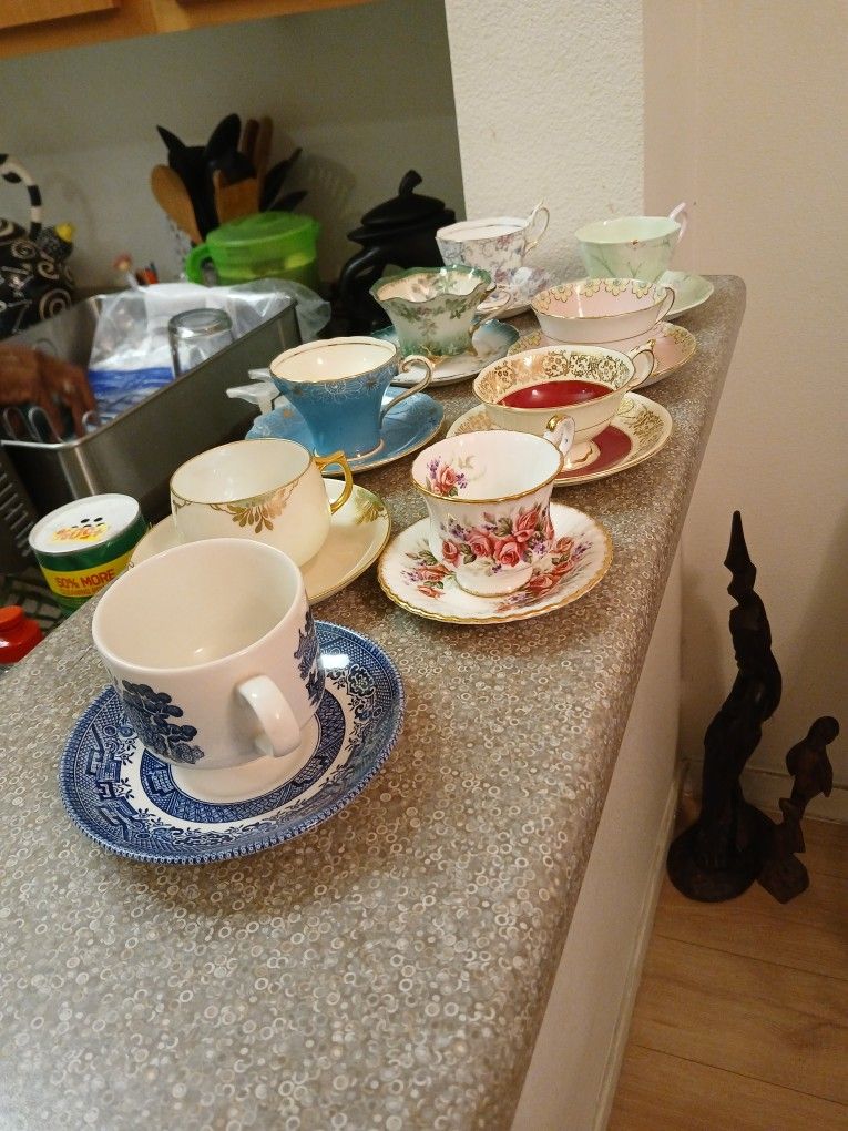 9 SETS FINE China Tea Sets.. ALL FROM ENGLAND. !! Excellent, ALL, Kept In China Cabinet ! Now $75.00 Firm
