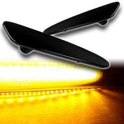 For 2005-2013 Chevy Corvette C6 Smoked Amber LED Front Signal Side Marker Lights -(4-PZ651-Q2Y