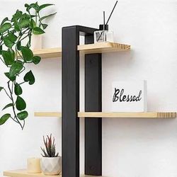 SUMGAR 3-Tier Adjustable Wood Floating Shelves - NEW