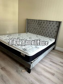 New king bed frame with mattress