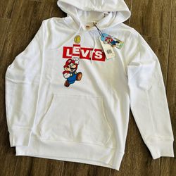Levi's x Super Mario Graphic Pullover Hoodie White Limited Edition size XSmall