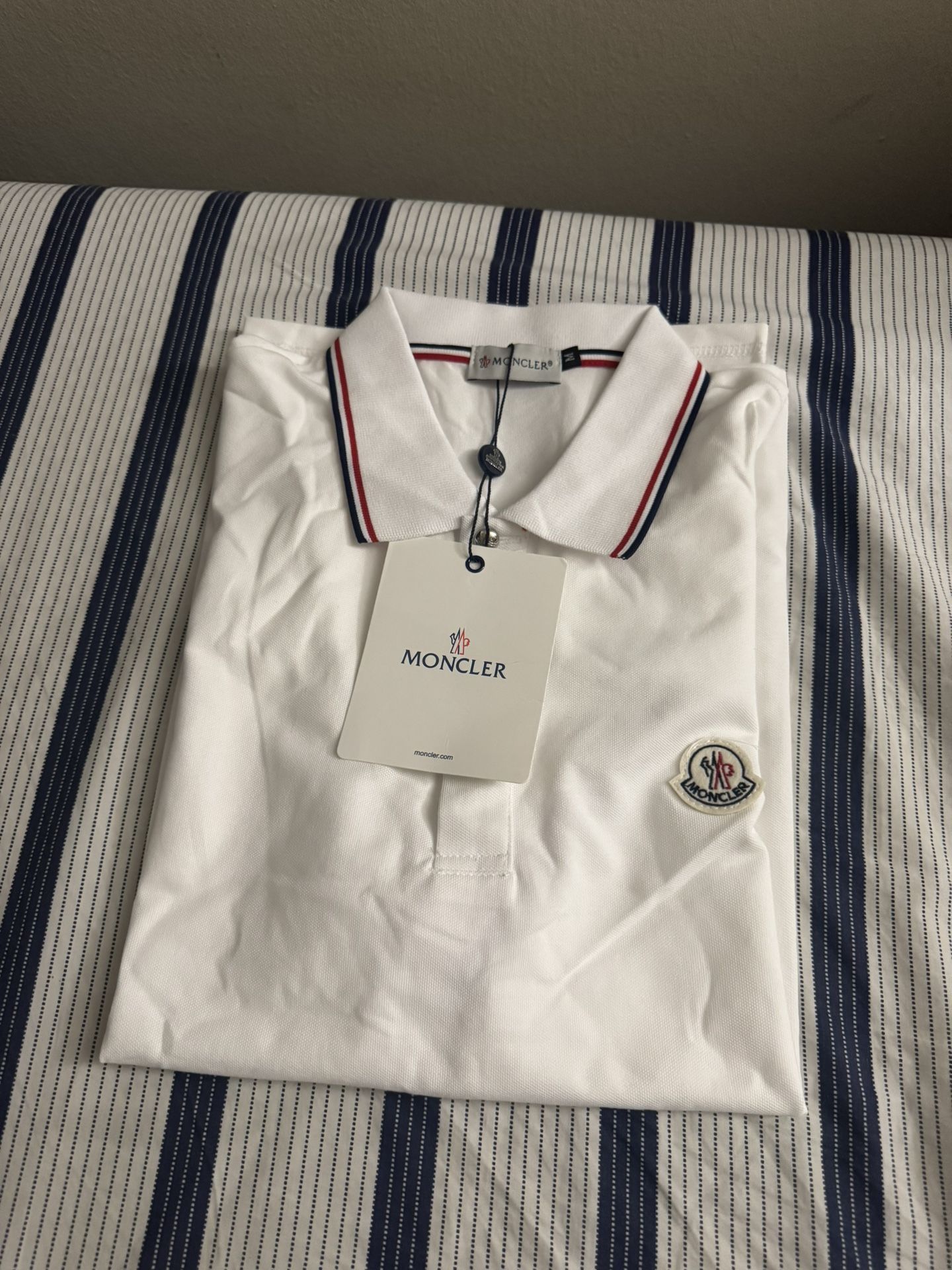 Moncler Polo Shirt White Size M