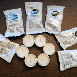 Off backyard camping mosquito repellant lamp candle diffuser refills, lot of 6