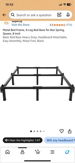 Queen size metal bed frame