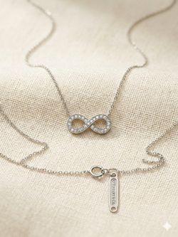 Tiffany & Co. Infinity Pendant Necklace in Platinum (PT950) with Diamonds