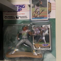 Dave Stewart A’s Figurine And Signed Card