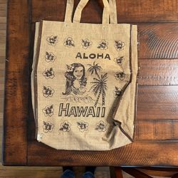 1960’s Vintage Hawaii Burlap Beach Bag