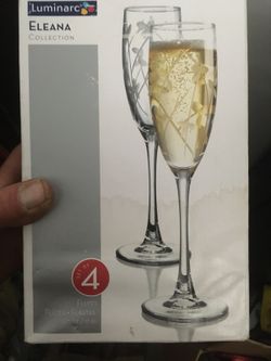 4 flutes glasses brand new