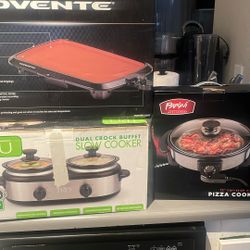 Pizza Cooker / Electric Griddle/dual Slow Cooker