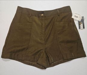 Olive High-Waist Shorts with Tags