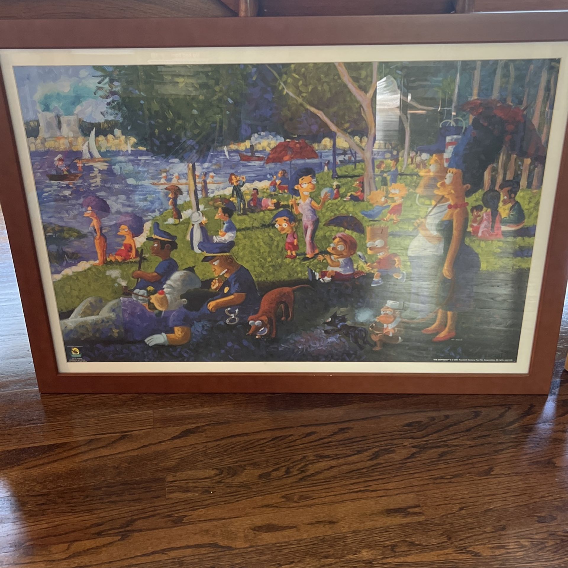 Simpsons Seurat Framed Poster