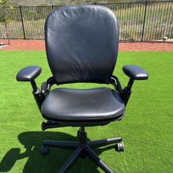 Steelcase Leap Office Chair With Black Real Leather