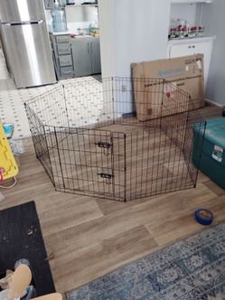 BOWHAUS H Foldable Outdoor/ Indoor Metal Pet Playpen with Gate
