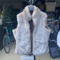 Siena Studios Reversible Faux Rabbit Fur Vest Ladies Large