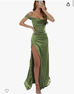 Off The Shoulder Satin Bridesmaid Dress
