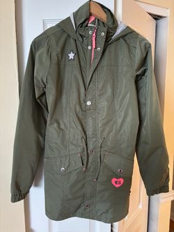 Girls Green Coat Size L14 Kids Jacket