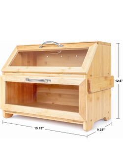 New large bamboo bread box