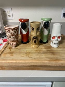 Trader Vic mug and others used tiki mugs