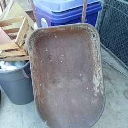 Wheel Barrel  Whith  New Wheel  On It  