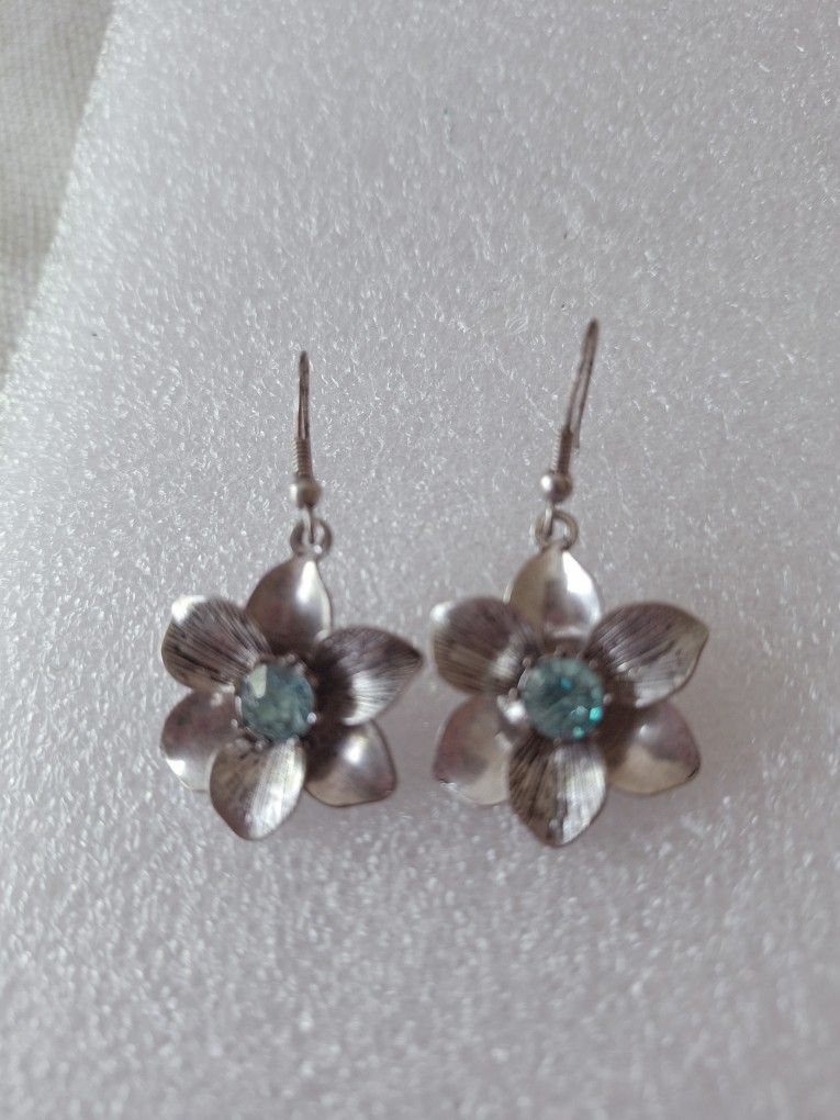 Earrings Flowers Retro