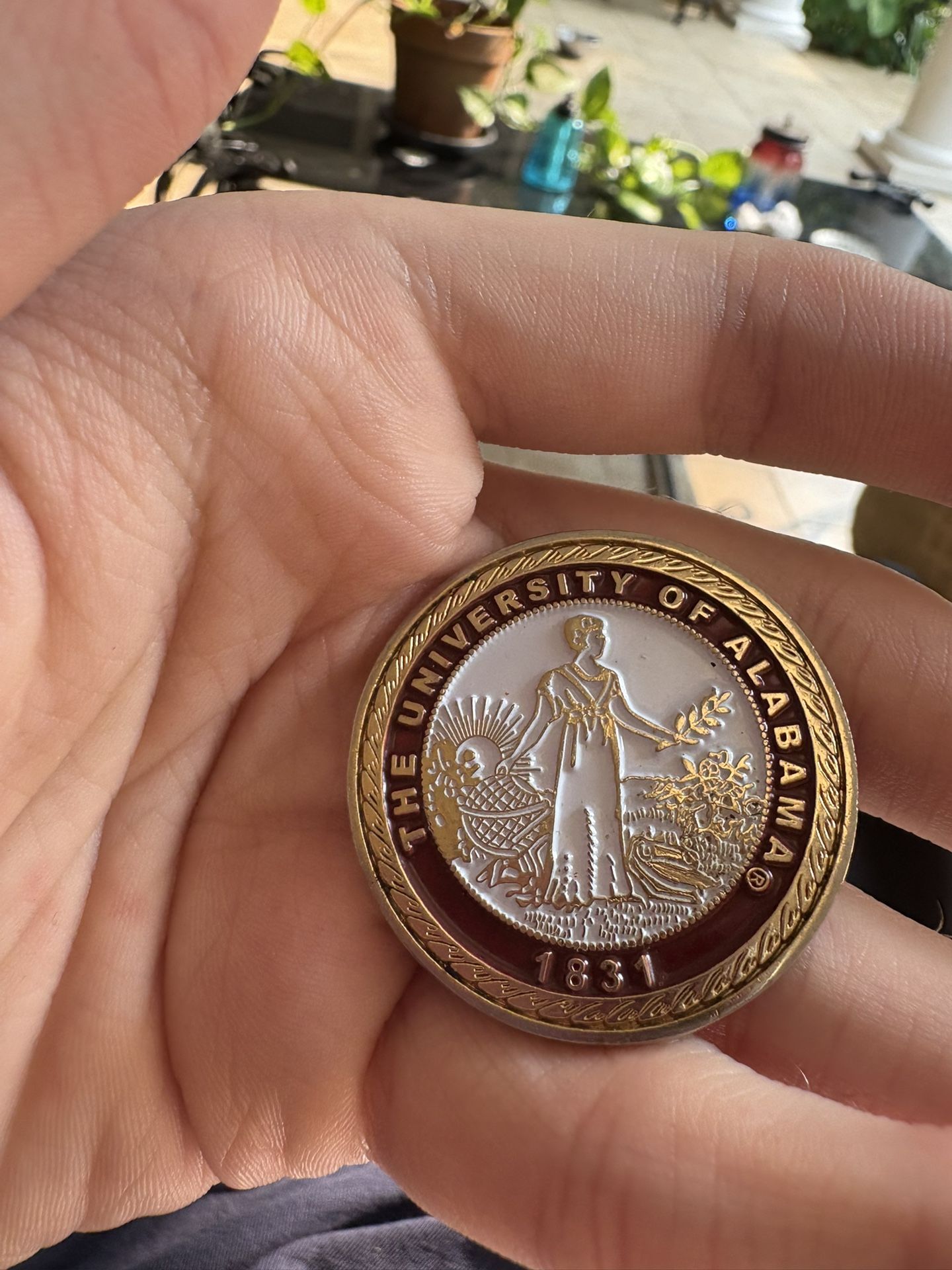 Rare Alabama Gold Red White Coin Piece