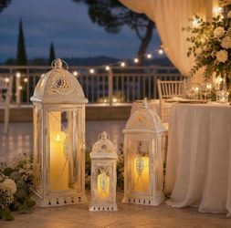 TRIROCKS-Set Of 3-2 Sets Available, Large Decorative Candle Lanterns (New)